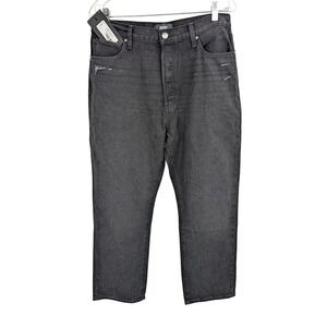 Paige Women's NWT Billy Crop Button Fly High Rise Distressed Black Jeans sz 30